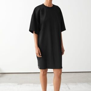 & Other Stories Charcoal Relaxed T-shirt Mini Dress - Size XS - Stockholm Atelie